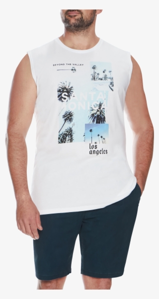 White Santa Monica Muscle Tee - Board Short #7865768