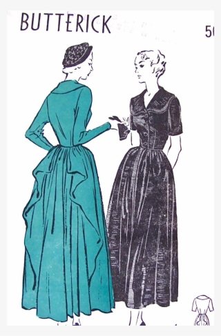 Butterick Misses Cascade Drape Dress, Vintage Unprinted - Vintage Clothing #7867448