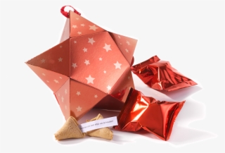 Estrella De Navidad Con 5 Galletas De La Fortuna - Construction Paper #7870343