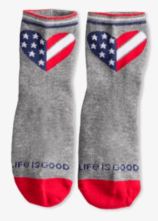 Girls Stars & Stripes Heart Quarter Socks - Hockey Sock #7873398