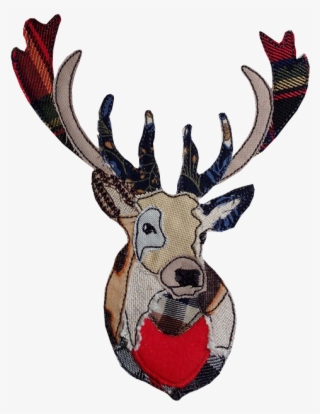 Raw Edge Applique Stag Head - Reindeer #7875100