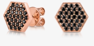 Hexagon Stud Black Web V=1544551993 - Earrings #7875549
