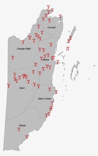 Belize Map Displaying Digicell's Cell Sites Towers - Atlas #7876593