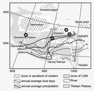 Distribution Of The Modern And Last Glacial Sand Dunes, - Line Art #7879391