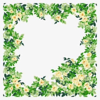 Green And Yellow Flowers Border #7880004