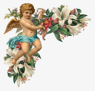 Engel Auf Blumenranken - Angels With Flowers Png #7880007