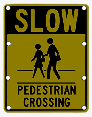 Ts40 Flashing Slow Pedestrian Crossing Sign Night - School Crossing Sign #7881914