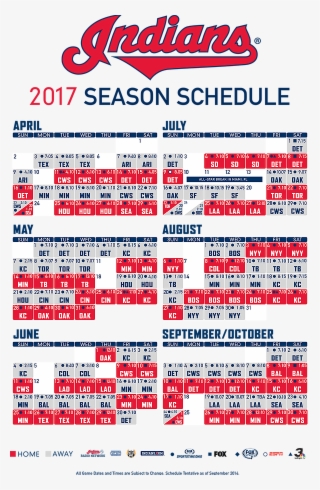 2017 Cleveland Indians Schedule - Cleveland Indians Schedule #7881995