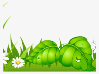 Lawn Clipart Ground Grass - Grama Com Margaridas E Joaninha #7881998