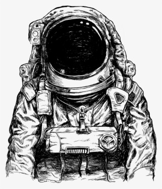 Detailed Pencil Drawing Of Astronaut Suit - Skull Astronaut #7882366
