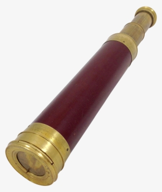Mahogany And Brass Collapsible Telescope Spyglass C - Monocular #7886698