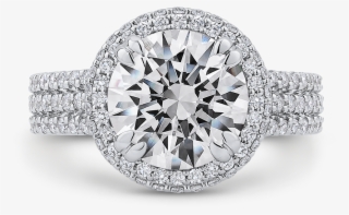 18k White Gold Round Cut Diamond Engagement Ring - Engagement Rings With Round Diamond #7887254