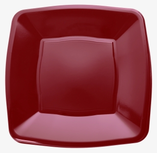 Burgundy Square Disposable Plastic Party Side Plates - Plate #7887961