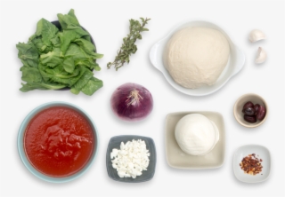 Greek Pizza With Kalamata Olives, Feta & Pea Tips - Basic Pizza Ingredients Png #7894594