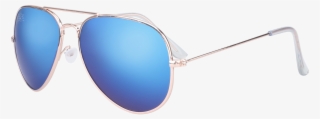 Sunkissed Aviator Sunglasses, Gold Frame With Blue - Reflection #7895470