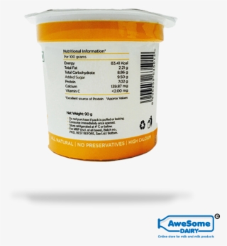 Awesome Dairy Epigamia Greek Yogurt Alphonso Mango - Label #7895919