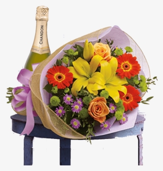 Flowers And Champagne Bright Lights - Bouquet #7896614
