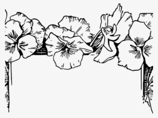Flowers Borders Clipart Outline - Clipart Floral Border Black And White #7897222