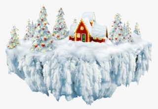 Christmas Village Winter Decoration Vector - Snow Island Png #7897720