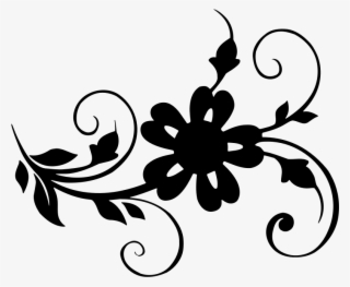 Medium Image - Flower Leaf Clipart Black And White #7898016
