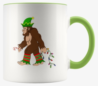 Bigfoot Elf Candy Cane Christmas Tree Lights - Beer Stein #7898136
