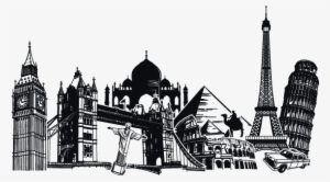 Vinilos Ciudades Y Monumentos Del Mundo Tattos - Maravillas Del Mundo Png #790131