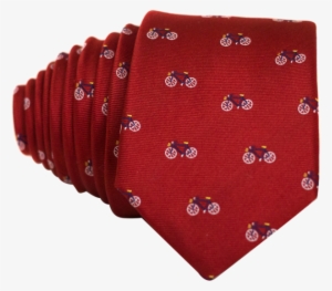 Bicycles On Red Necktie - Men's Nice. Modern Menswear Men's Assorted Silk #790460