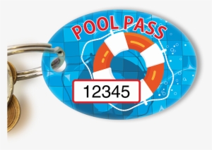 Pool Pass In Oval Shape, Lifesaver Print - Oval #791098