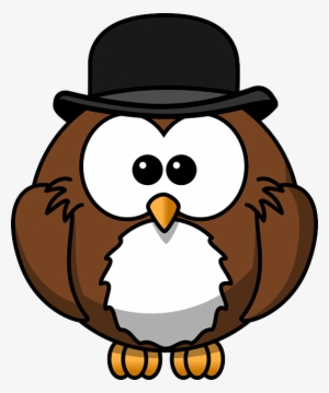 Owl, Animal, Bird, Bowler, Chaplin, Derby, Funny, Hat - Cartoon Owl Shower Curtain #792291