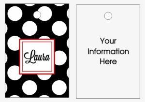 Polka Dot Black-white Luggage/bag Tag - Bag Tag #793075