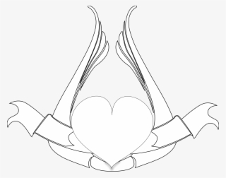 Black Heart With Wings Clipart - Drawing #798209