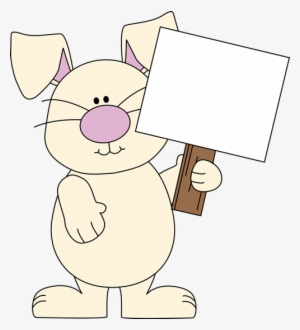 Easter Bunny With A Blank Sign Clip Art - Easter Bunny Holding Sign Png #799965 Easter Bunny With A Blank Sign Clip Art - Easter Bunny Holding Sign Png #799965