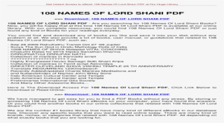 108 Names Of Lord Shani Pdf - Solutions Manual Chemical Biochemical And Engineering #7901494