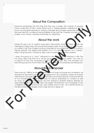 The Snake Pit Thumbnail - Fire In The Bow Sheet Music #7902133