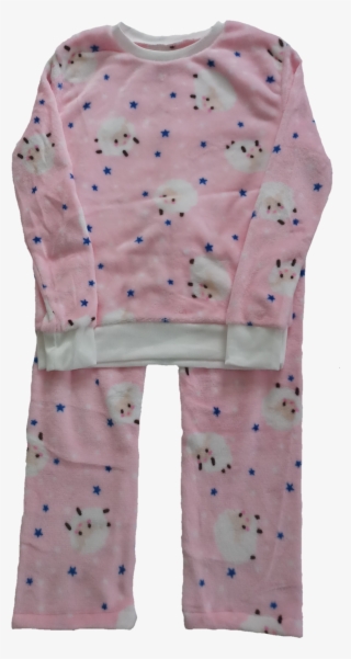 Cute Sheep Printed Plush Pajama Set - Pajamas #7902195
