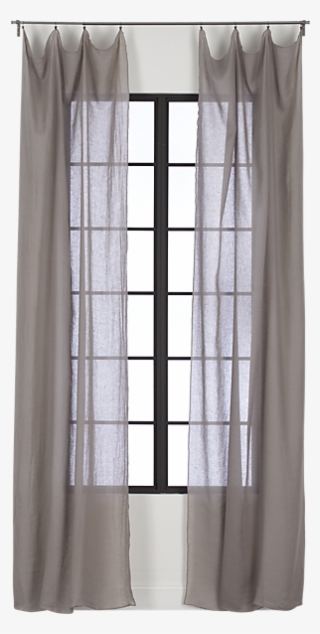 French-belgian Light Grey Linen Panel Curtains Cb2 - Window Valance #7909577