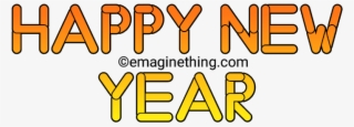 Happy New Year Text Png 2019-whatsapp Sticker,download - Orange #7910877
