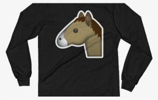 Men's Emoji Long Sleeve T Shirt Horse Face Just Emoji - Bill Rights Shirt #7911290