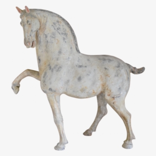 Antique Pottery Prancing Horse Side - Stallion #7911445