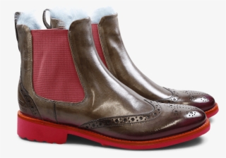 Ankle Boots Amelie 5 Crust Smoke Shade Dark Pink Fur - Work Boots #7912832