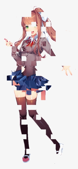 Clip Art Monika Glitch - Doki Doki Literature Club Glitch #7915209