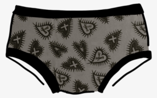 Womens Hipster Black Hearts - Panties #7915956