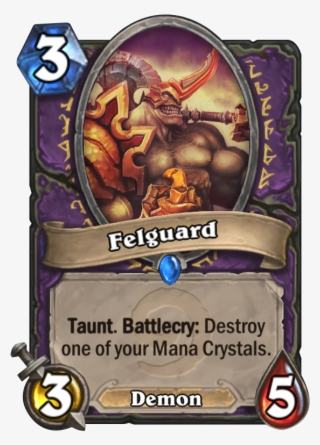 Felguard Is A 3 Mana Cost Rare Warlock Minion Demon - Hearthstone Card #7916212