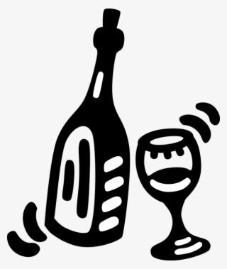 Vector Illustration Of Alcohol Beverage Bottle Of Wine #7917163