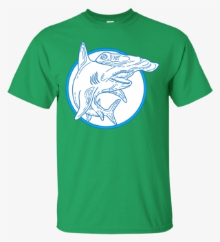 Hammerhead Shark Circle Mono Line T-shirt - Shirt #7917926