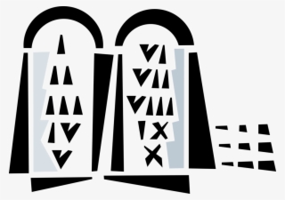 Vector Illustration Of Ten Commandments Decalogue Tablets - Illustration #7918614