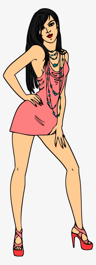 This Free Icons Png Design Of Woman In Short Pink Dress #7919149