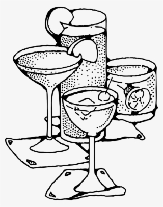 Cocktail, Mixed Drink, Cocktail Glasses, Coctail Glass - Drinks Black And White #7920512