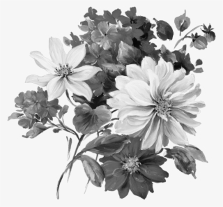 Grey Flower Png - - Png Transparent Flower Painting Png #7921113