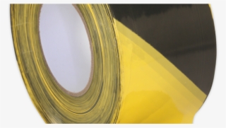 Hazard Warning Barrier Tape 80mm X 100mtr Black/yellow - Circle #7921541